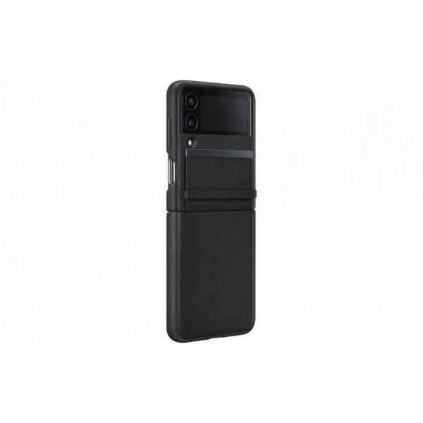Samsung Original Galaxy Z Flip 4 Flap Leather Cover, musta