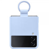 Samsung Alkuperäinen Galaxy Z Flip 4 Kuori Silikonisuojakuori renkaalla Arctic Blue