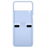 Samsung Alkuperäinen Galaxy Z Flip 4 Kuori Silikonisuojakuori renkaalla Arctic Blue