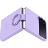 Samsung Alkuperäinen Galaxy Z Flip 4 Kuori Silikonisuojakuori Sormuspidikkeellä Bora Purple