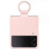 Samsung Alkuperäinen Galaxy Z Flip 4 Kuori Silicone Cover with Ring Pinkki