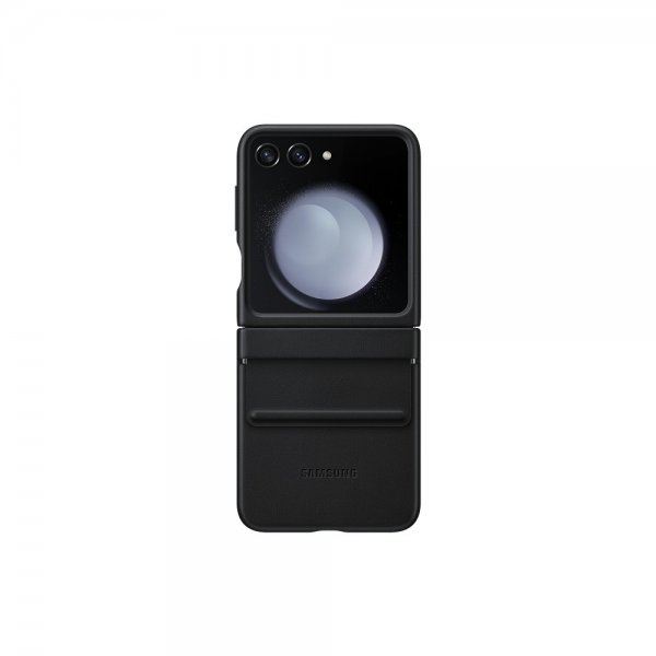 Samsung Original Galaxy Z Flip 5 Kuoret Flap Eco-Leather Case Musta