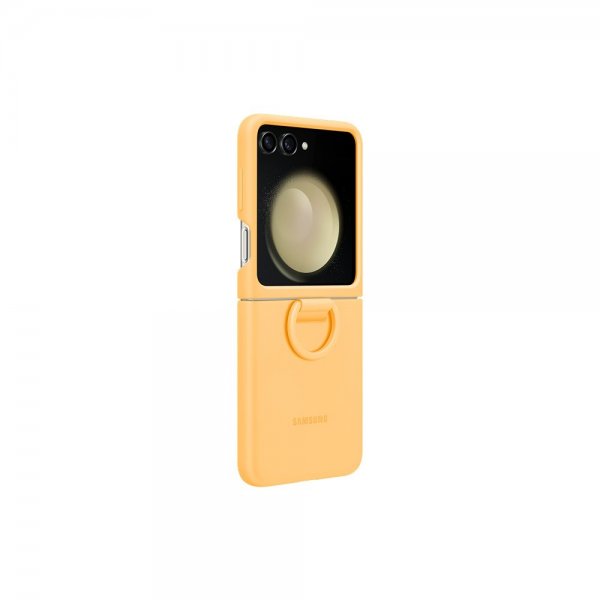 Samsung Original Galaxy Z Flip 5 -silikonikuori sormuspidikkeellä, Aprikoosi