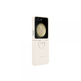 Samsung Original Galaxy Z Flip 5 Silikonisuojakuori renkaalla, kerma