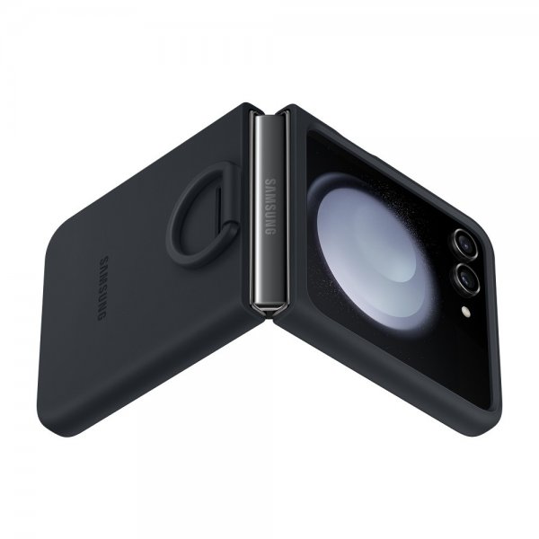 Samsung Original Galaxy Z Flip 5 -silikonikuori sormuspidikkeellä, indigonsininen