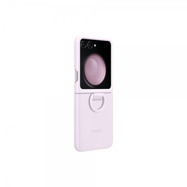 Samsung Original Galaxy Z Flip 5 Kuori Silikonisuojakuori sormuksella Laventeli