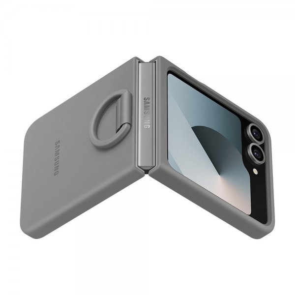 Samsung Alkuperäinen Galaxy Z Flip 6/Flip 7 FE Silikonisuojakuori Harmaa