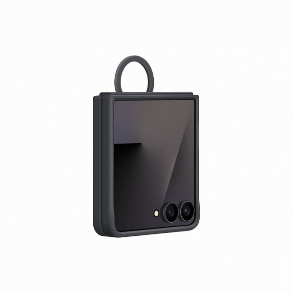 Samsung Original Galaxy Z Flip 7 Kuori Ring Case Silikoni Musta