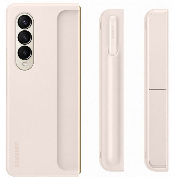 Samsung alkuperäinen Galaxy Z Fold 4 Standing Cover -kotelo ja kynä, hiekka