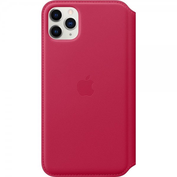 Apple Alkuperäinen iPhone 11 Pro Nahkainen Folio-suojakotelo Vadelma