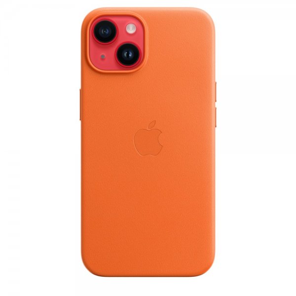 Apple Alkuperäinen iPhone 14 Nahkakuori MagSafe Oranssi
