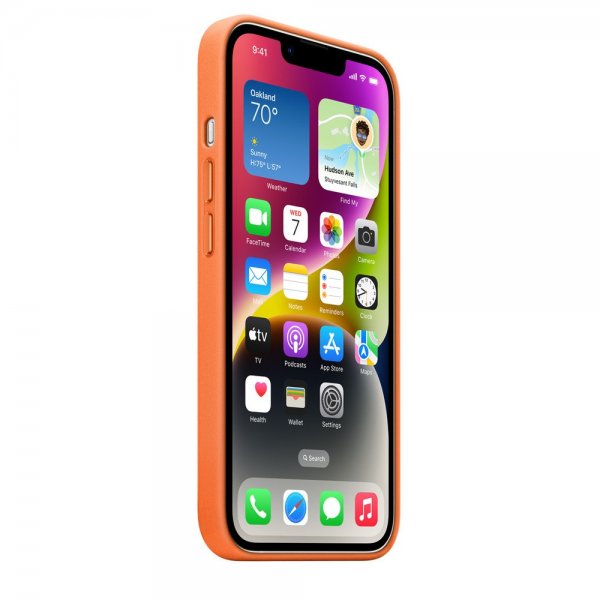 Apple Alkuperäinen iPhone 14 Nahkakuori MagSafe Oranssi