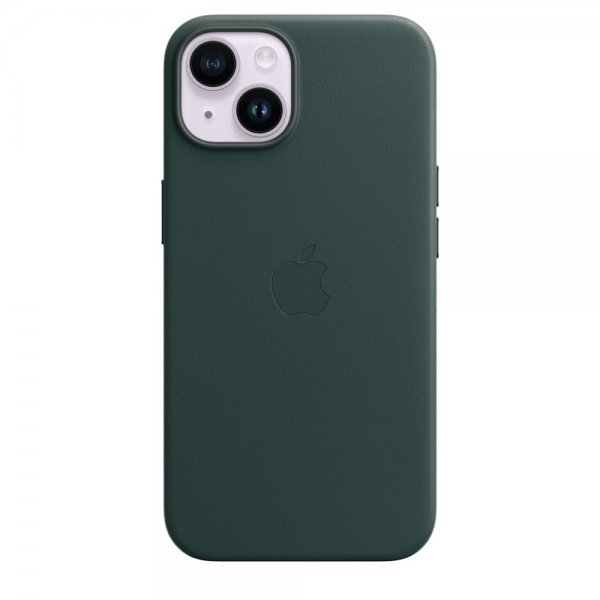 Apple alkuperäinen iPhone 14 -nahkakuori MagSafella, metsänvihreä