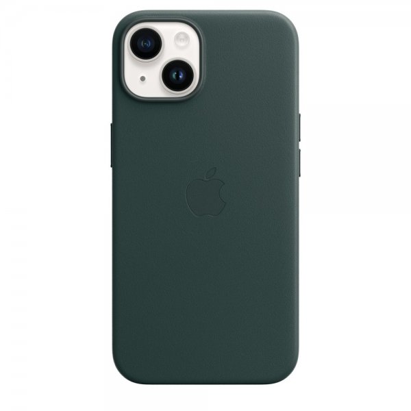 Apple alkuperäinen iPhone 14 -nahkakuori MagSafella, metsänvihreä