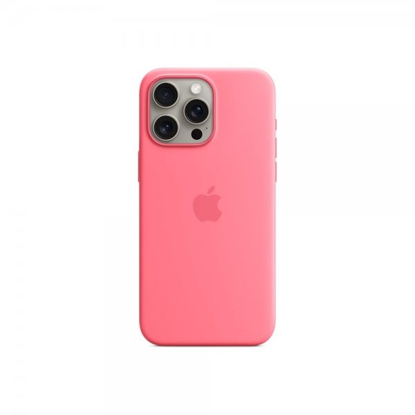 Apple Alkuperäinen iPhone 15 Pro Max Kuori Silikonikotelo MagSafe Pinkki