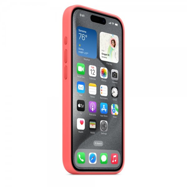 Apple Alkuperäinen iPhone 15 Pro Max Silikonikuori MagSafe Guava