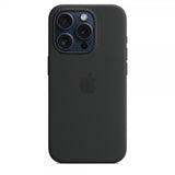 Apple Alkuperäinen iPhone 15 Pro Silikonikuori MagSafella Musta