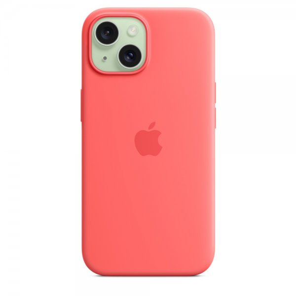 Apple Alkuperäinen iPhone 15 Silikonikuori MagSafe Guava