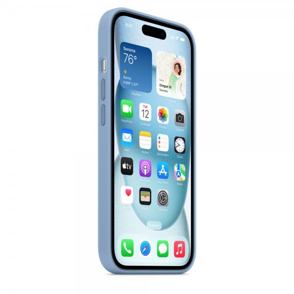 Apple Alkuperäinen iPhone 15 Silikonikuori MagSafe Talvensininen