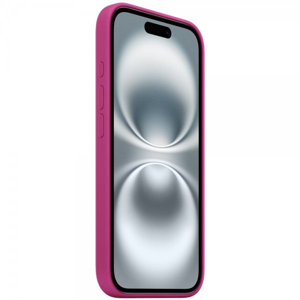 Apple alkuperäinen iPhone 16 -silikonisuojakuori MagSafella, fuksia