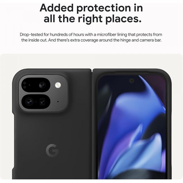 Google Original Pixel 9 Pro Fold -silikonisuojakuori, Obsidian