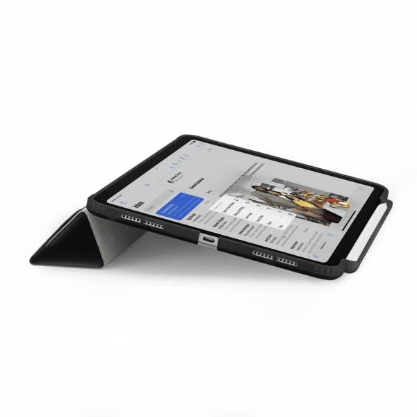 Pipetto iPad Air 11 (M2/M3/M4) -kotelo Origami No3 Pencil Case, musta