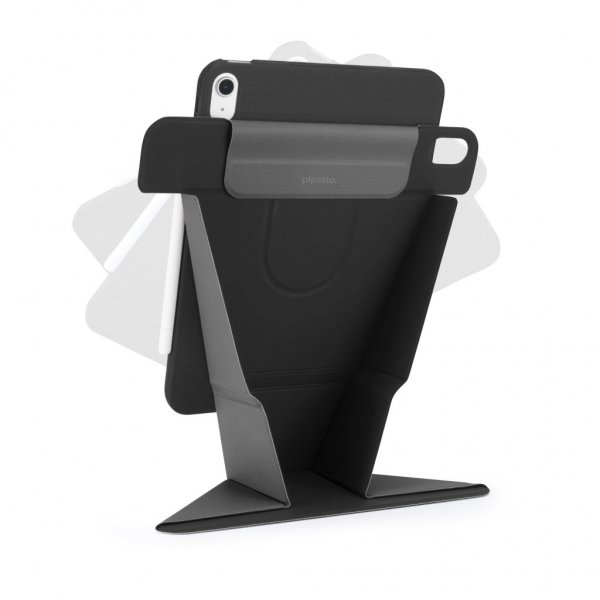 Pipetto iPad Air 13 (M2/M3/M4) -suojakotelo Origami No6 Stand, musta