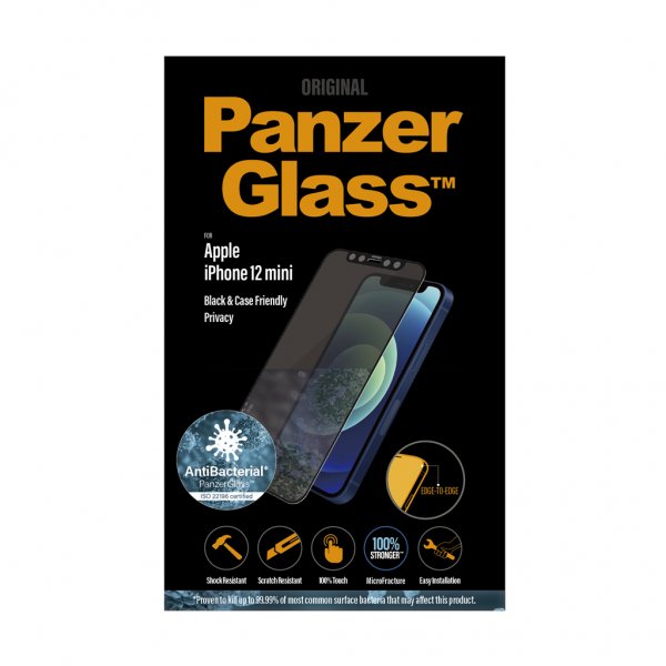 PanzerGlass iPhone 12 Mini näytönsuoja reunaan asti ulottuvalla yksityisyyssuojalla