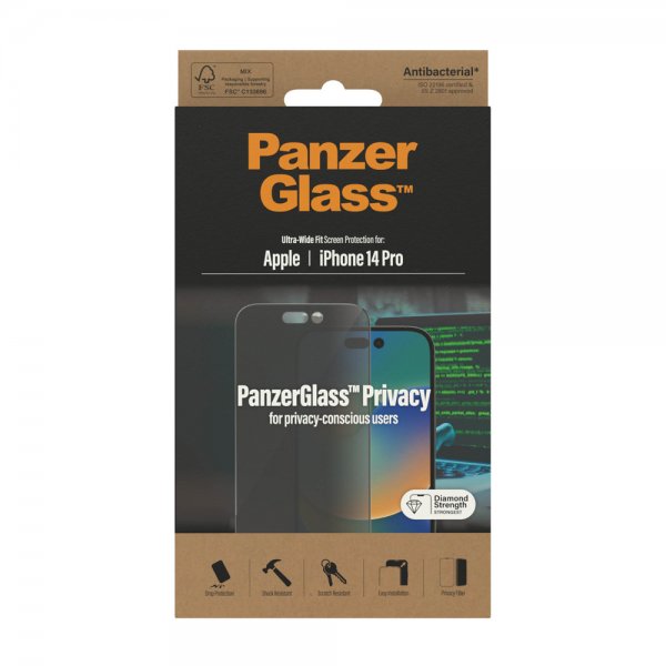 PanzerGlass iPhone 14 Pro Näytönsuoja Ultra-Wide Fit Privacy