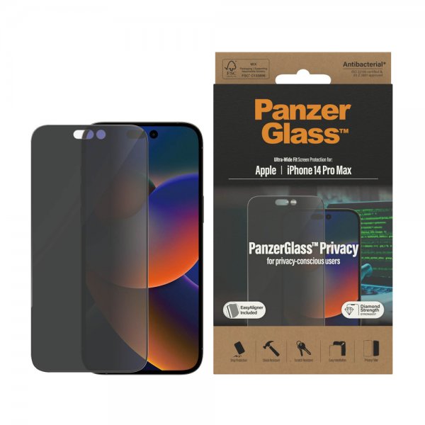 PanzerGlass iPhone 14 Pro Max Näytönsuoja Ultra-Wide Fit Privacy EasyAligner