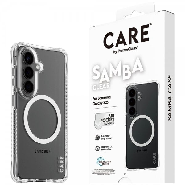 CARE by PanzerGlass Samsung Galaxy S26 -kuori Samba MagSafe läpinäkyvä