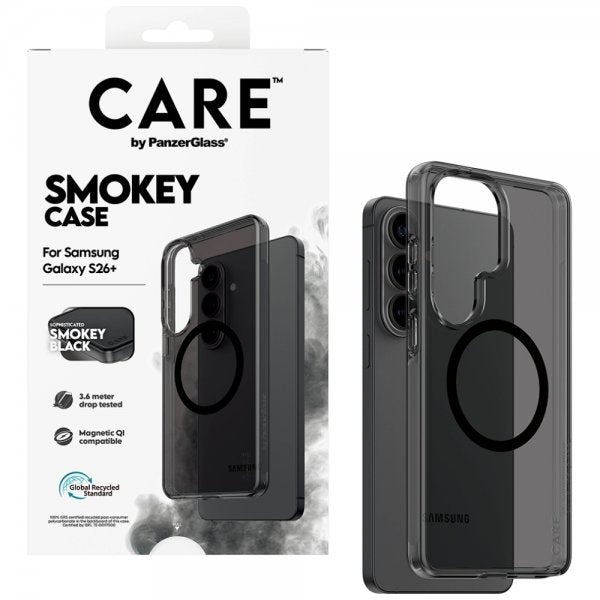 CARE by PanzerGlass Samsung Galaxy S26 Plus -suojakuori Smokey MagSafe Musta