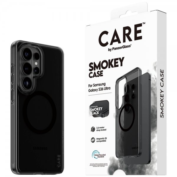 CARE by PanzerGlass Samsung Galaxy S26 Ultra Kuori Smokey MagSafe Musta