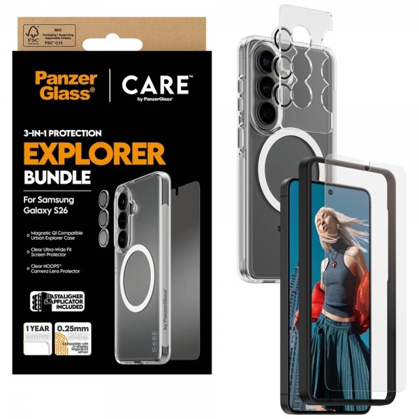 PanzerGlass Samsung Galaxy S26 3-in-1-suojauspaketti
