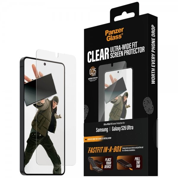 PanzerGlass Samsung Galaxy S26 Ultra näytönsuoja Fastfit In-a-Box