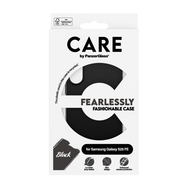 CARE by PanzerGlass Samsung Galaxy S25 FE Muodikas musta kuori