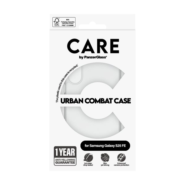 CARE by PanzerGlass Samsung Galaxy S25 FE Urban Combat läpinäkyvä suojakuori
