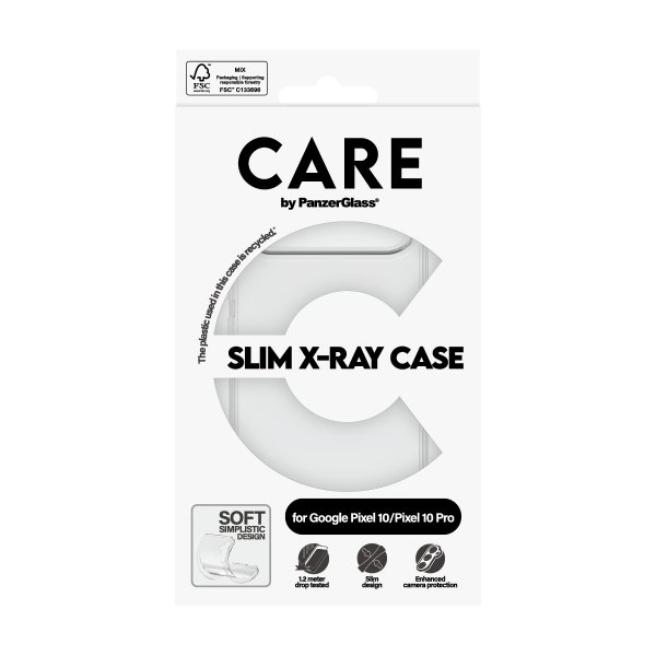 CARE by PanzerGlass Google Pixel 10/Pixel 10 Pro Slim X-Ray läpinäkyvä kuori