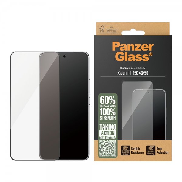 PanzerGlass Xiaomi Redmi 15C -näytönsuoja Ultra-Wide Fit
