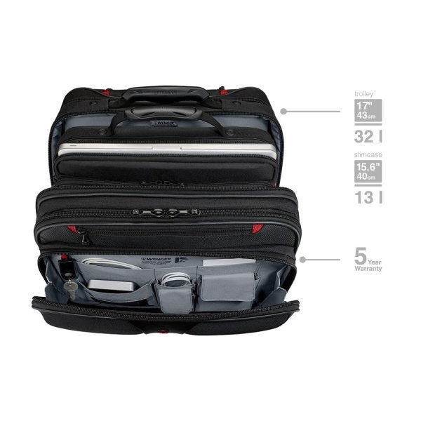 Wenger Patriot 2-osainen Business Trolley 15.6" Musta