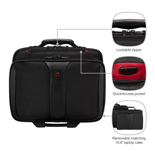 Wenger Patriot 2-osainen Business Trolley 15.6" Musta