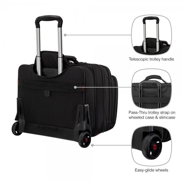 Wenger Patriot 2-osainen Business Trolley 15.6" Musta