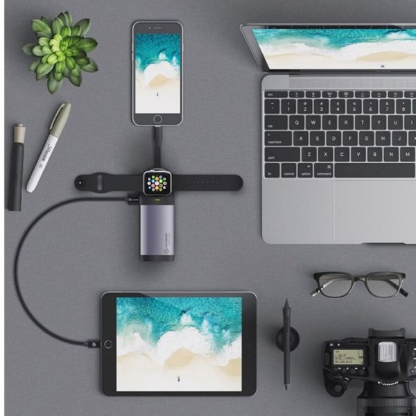 ALOGIC 6700 mAh 3-in-1 Power Bank Apple Watchille ja iPhonelle