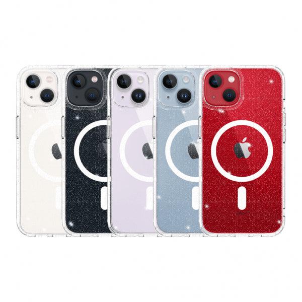 Just Mobile iPhone 14 -suojakuori TENC BlingBling MagSafe, läpinäkyvä