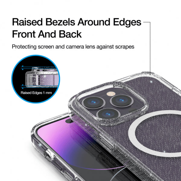 Just Mobile iPhone 14 Pro -suojakuori TENC BlingBling MagSafe Läpinäkyvä