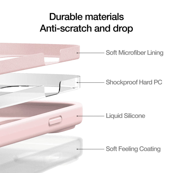 Just Mobile iPhone 14 -suojakuori TENC Silicone MagSafe, vaaleanpunainen