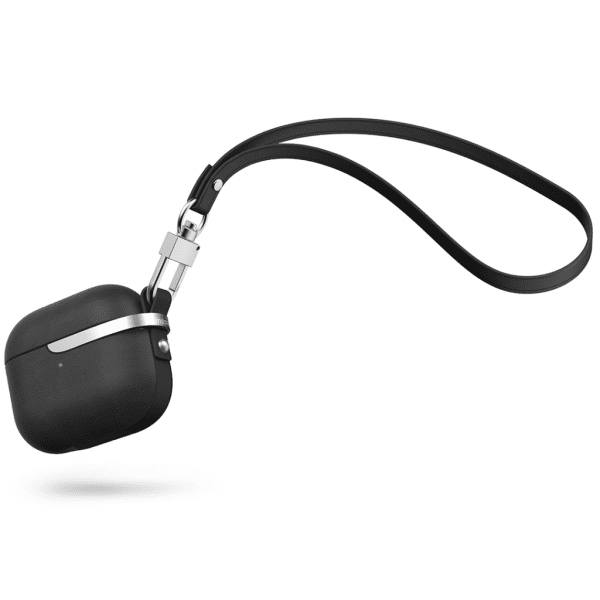 Moshi Pebbo Luxe AirPods 3 -kuoret PU-nahkaa, musta
