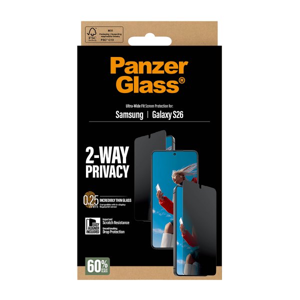 PanzerGlass Samsung Galaxy S26 Näytönsuoja Ultra-Wide Fit Privacy EasyAligner