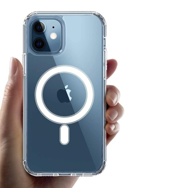 iPhone 12 Mini Kuori TPU MagSafe Iskunvaimennus Läpinäkyvä