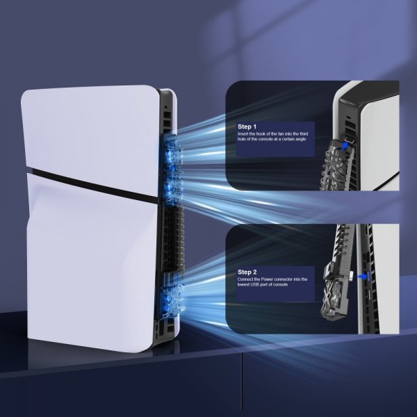JYS PlayStation 5 Slim -jäähdytystuuletin RGB